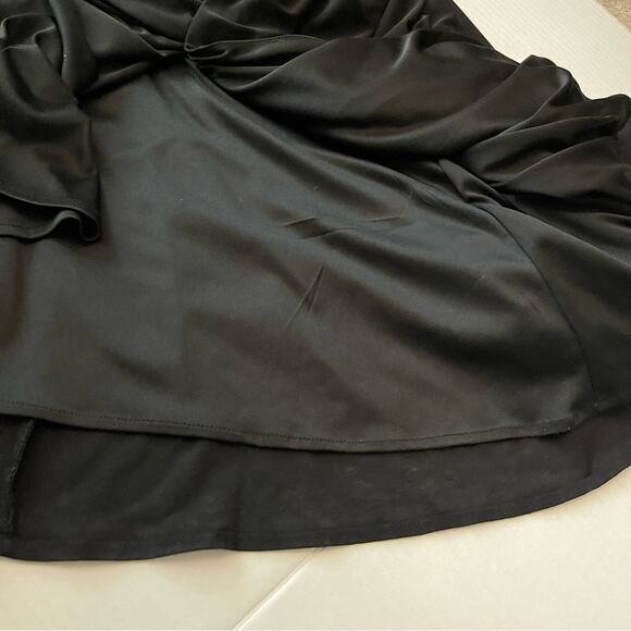 Morgan & Co Black Sheer Cutouts Feminine Party Event Occasion Maxi Dress Size 7 - Picture 9 of 15